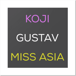 Koji, Gustav & Miss Asia Posters and Art